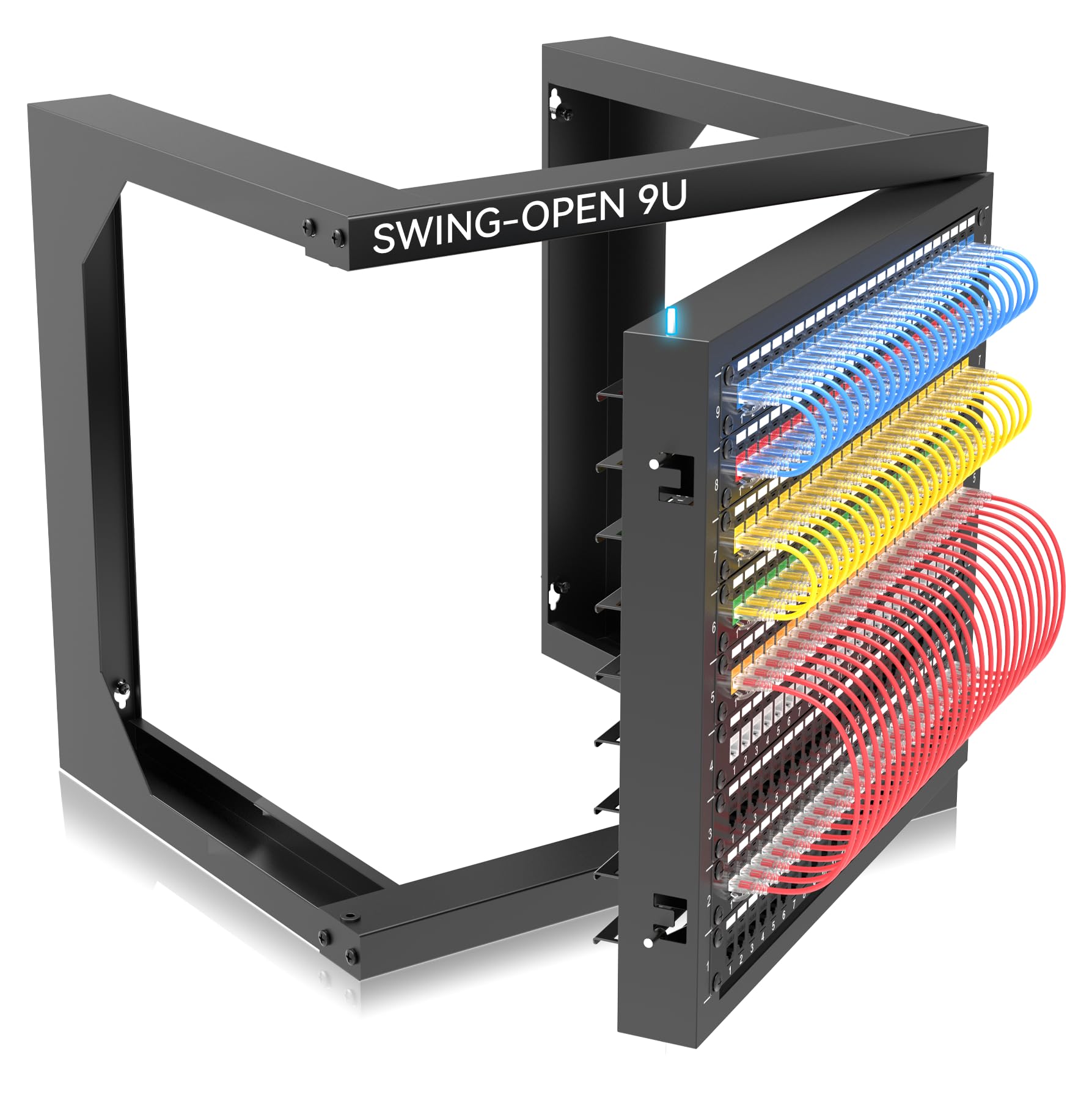 WALL RACK｜DUENDE NavePoint 9U Swing Gate Wallmount Rack: Swing Gate Racks
